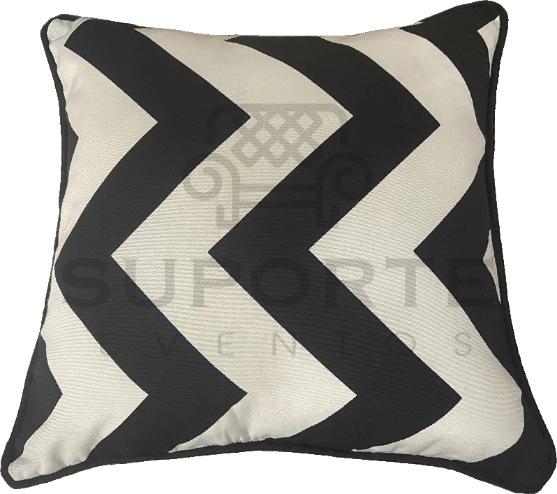 Almofada Chevron Preta e Branca 0,45 x 0,45