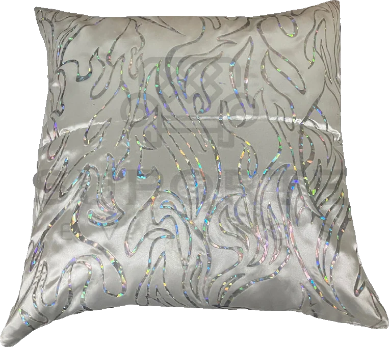 Almofada Prata Floral 3D 0,45 x 0,45