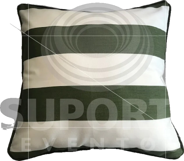 Almofada Verde com Listras Largas 0,45 x 0,45