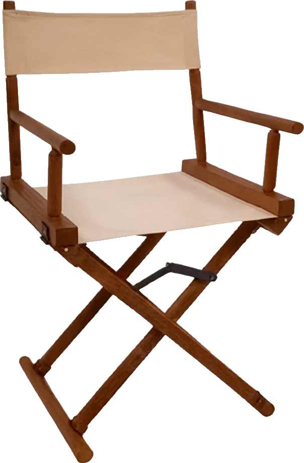 Cadeira Diretor em Madeira (Cores do Tecido: Off White, Preto ou Azul Listrado)