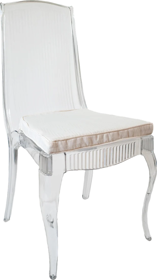 Cadeira Prada Cristal (Assento Branco ou Preto)