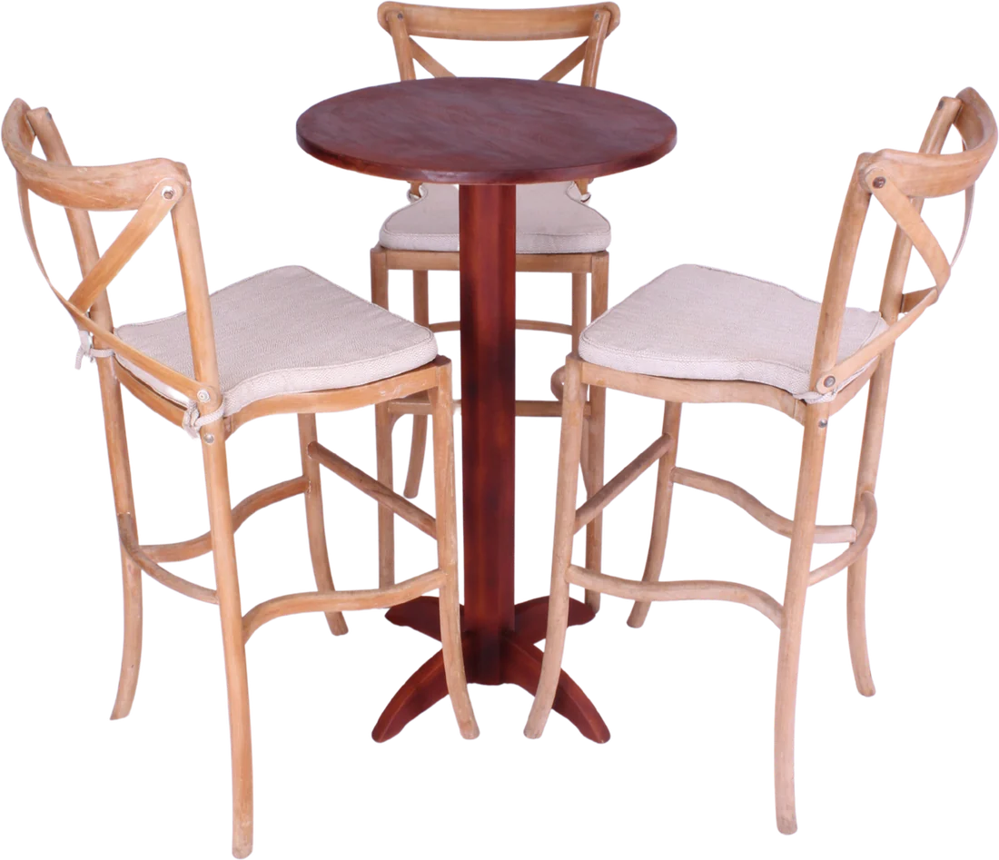 Conjunto Bistrô com Mesa Tabaco e Banco Bistrô Paris