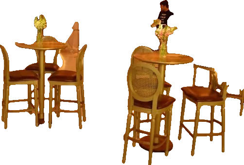 Conjunto Bistrô Medalhão Dourado