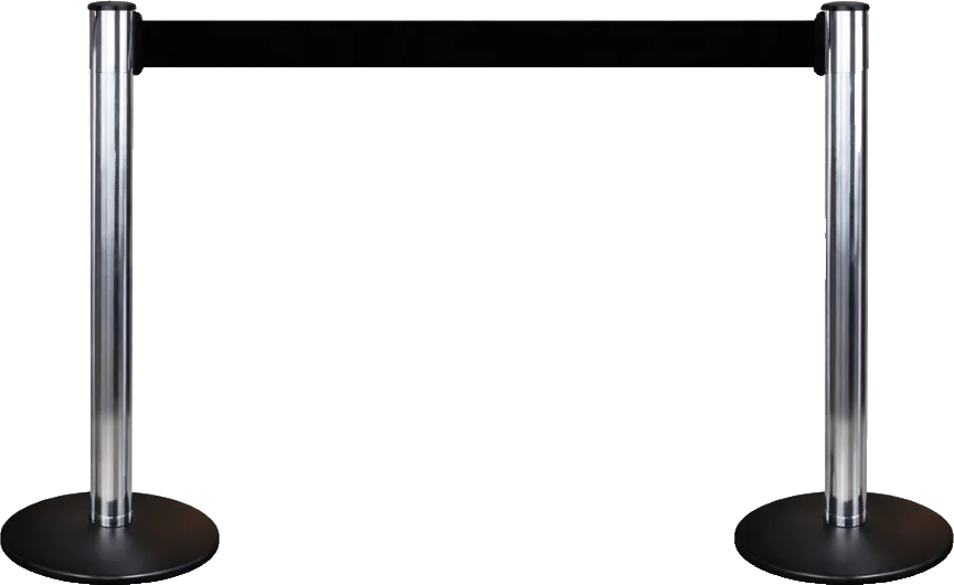 Demarcadores de Fila em Alumínio com 2,00 de Fita e 0,96 alt.