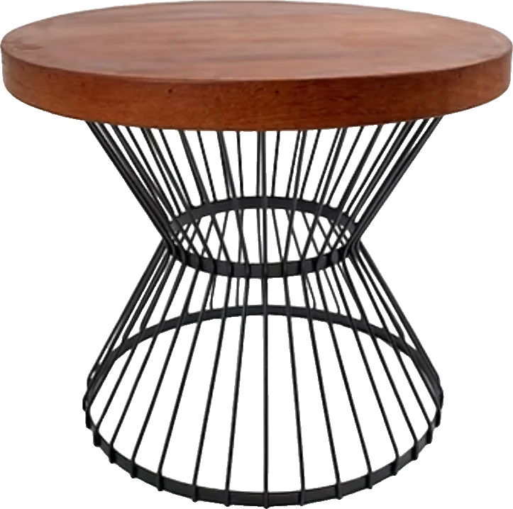 Mesa África Met preta. 0,60 alt. (Opção c/ Madeira ou Vidro)
