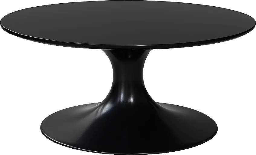 Mesa Centro Preta Oval Saarinen 1,00 x 0,50 x 0,45 alt.