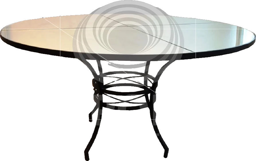 Mesa Espelhada base Metálica preta (Diâmetros: 1,30 e 1,50)