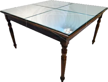 Mesa Imbuia Charllot Espelhada 1,30 x 1,30 x 0,78 alt.