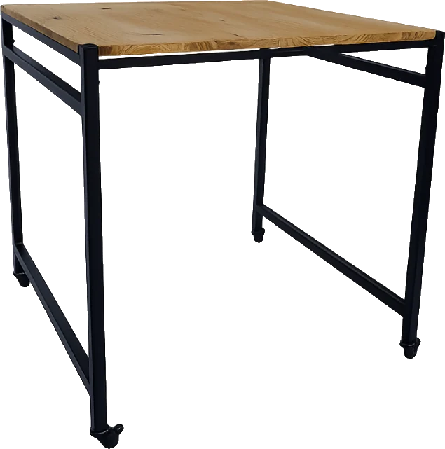 Mesa Industrial c/ Rodízio 0,90 x 0,90 Tampo em Madeira Pinus