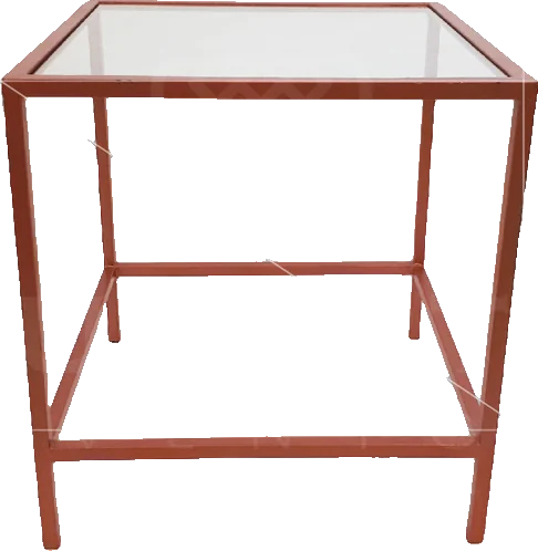 Mesa Lateral Cobre Met. 0,60 x 0,60 x 0,60 (Tampo: Vidro, Espelho ou Madeira)