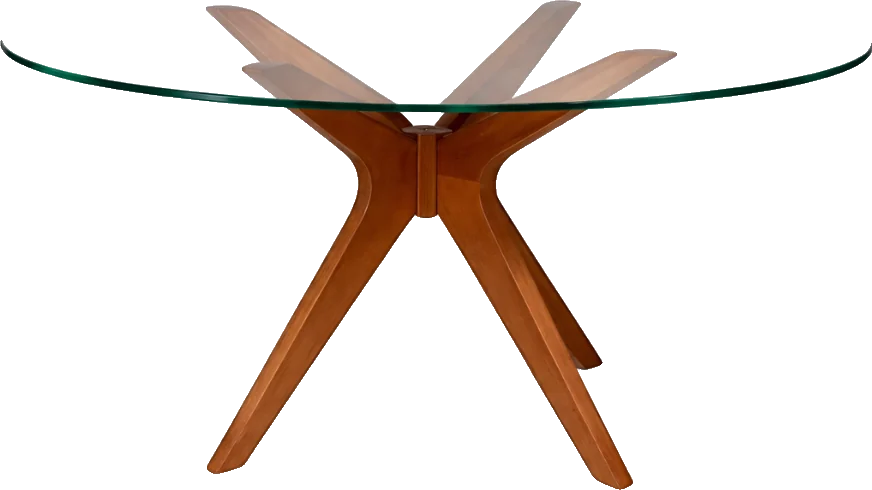 Mesa Trapézio C/ tampo em vidro