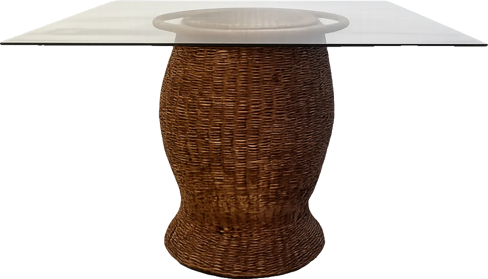 Mesa Vime 1,00 x 1,00 com Tampo em Vidro