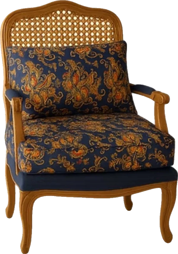 Poltrona Vime Charllot Boho Azul Estampada 0,78 x 0,70 (Não acompanha almofada)
