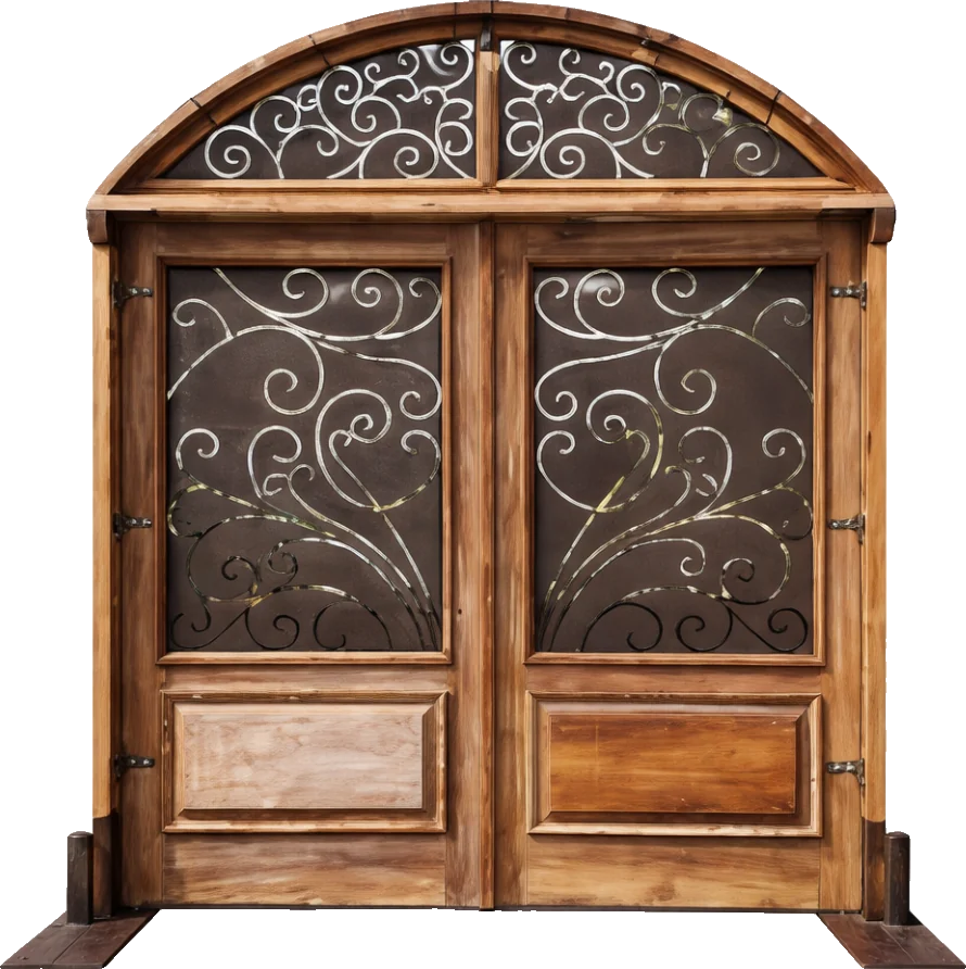 Porta Sevilha Floral Madeira com Detalhe Metálico (Opcional o Uso dos Biombos)