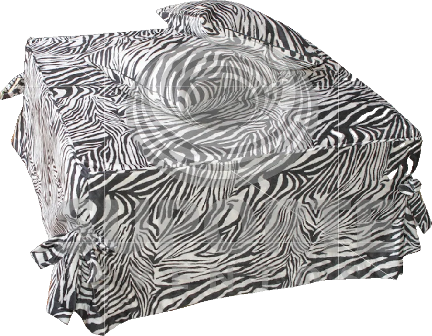 Puff Boho Zebrado 1,00 x 1,00 c/ Capa