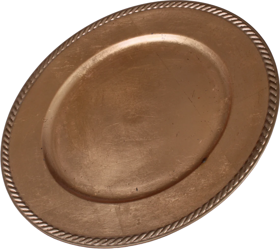 Sousplat Dourado Liso c/ Borda (D - 33cm)